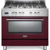 DE LONGHI - Cucina a gas PRO 96 MR ED Classe A-Rosso bordeaux