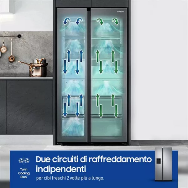 212015413_5.jpg SAMSUNG - Frigorifero side by side RS68A854CSL/EF Classe C-EZ Clean Steel