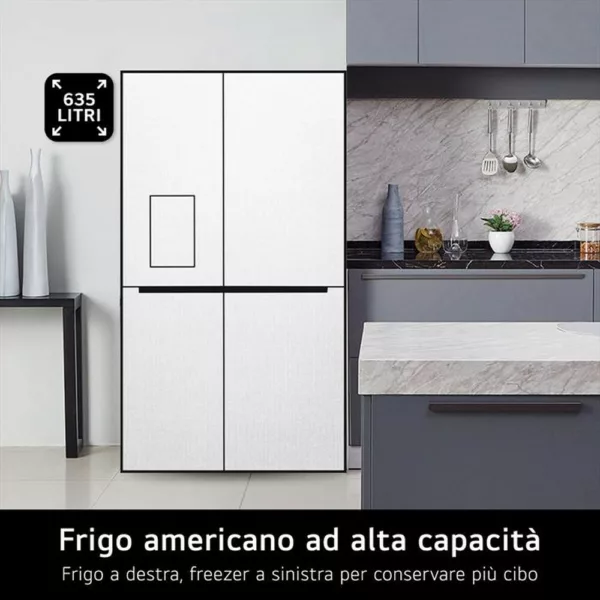 LG - Frigorifero side by side GSLV91MBAC Classe C 635L-Acciaio inossidabile