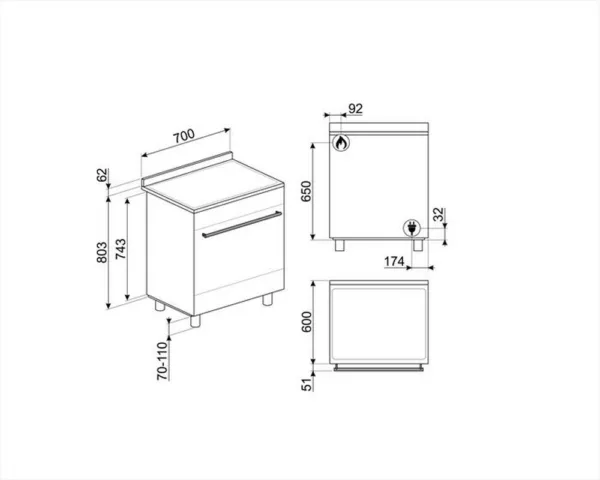 232009487_2.jpg SMEG - Cucina B71GMX2 Classe A-Inox
