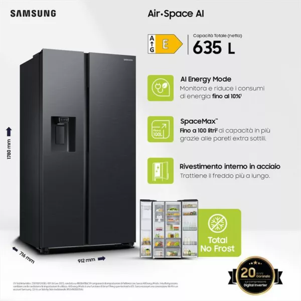 242002841_3.jpg SAMSUNG - Frigorifero side by side RS65DG54M3B1EF Classe E-Antracite