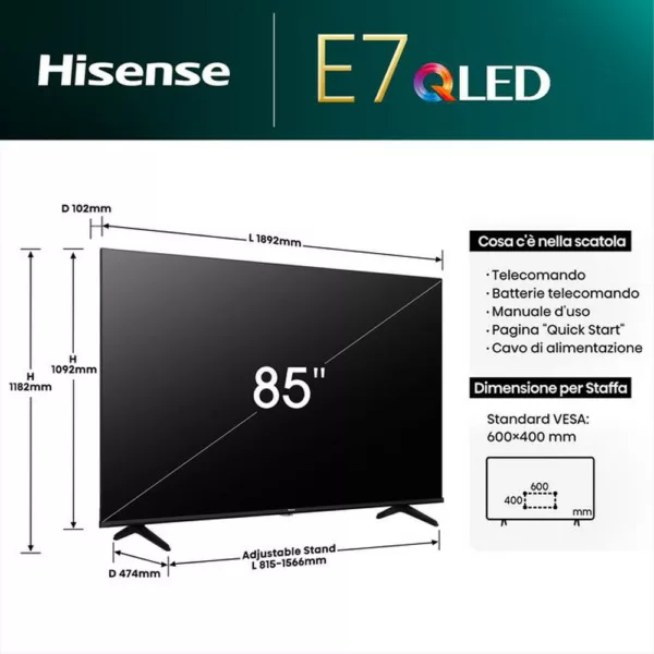 242004227_3.jpg HISENSE - Smart TV Q-LED UHD 4K 85" 85E79NQ-NERO
