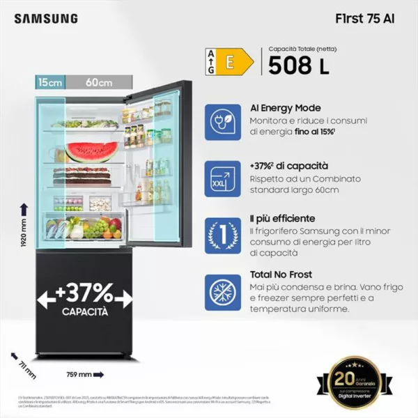 242006603_3.jpg SAMSUNG - Frigorifero combinato RB50DG601EB1EF ClasseE 508lt-Antracite