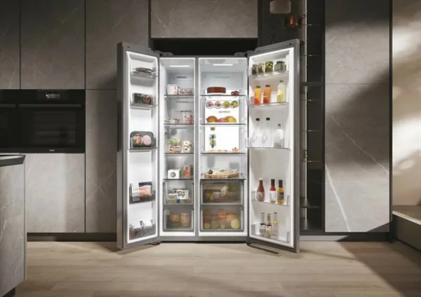 242013661_2.jpg HAIER - Frigorifero side by side HSW79F18ANMM Classe A-Platino, Acciaio inox