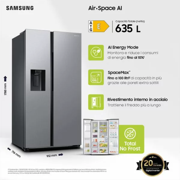 242015588_3.jpg SAMSUNG - Frigorifero side by side RS64DG53M3SLEF Classe E-Inox