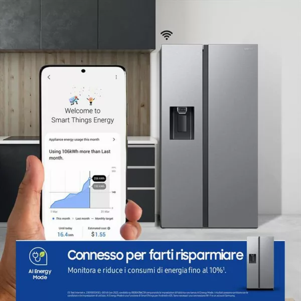 242015588_4.jpg SAMSUNG - Frigorifero side by side RS64DG53M3SLEF Classe E-Inox