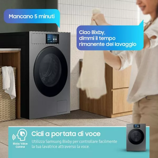 252002747_10.jpg SAMSUNG - Lavatrice WF90F09C4SU3 9KG Classe A-Dark Silver Steel - oblò Nero