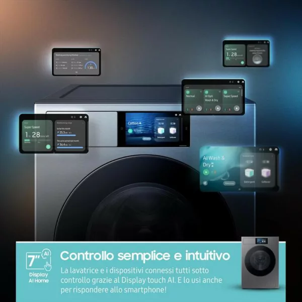 252002747_6.jpg SAMSUNG - Lavatrice WF90F09C4SU3 9KG Classe A-Dark Silver Steel - oblò Nero
