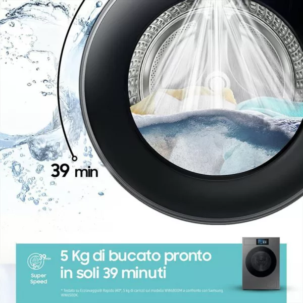 252002747_7.jpg SAMSUNG - Lavatrice WF90F09C4SU3 9KG Classe A-Dark Silver Steel - oblò Nero