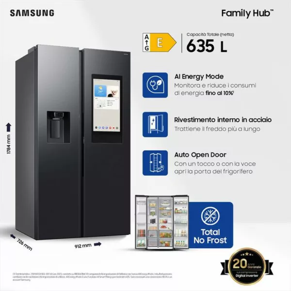 252003411_3.jpg SAMSUNG - Frigorifero side by side RS90F66BEFEF Classe E-Matte black